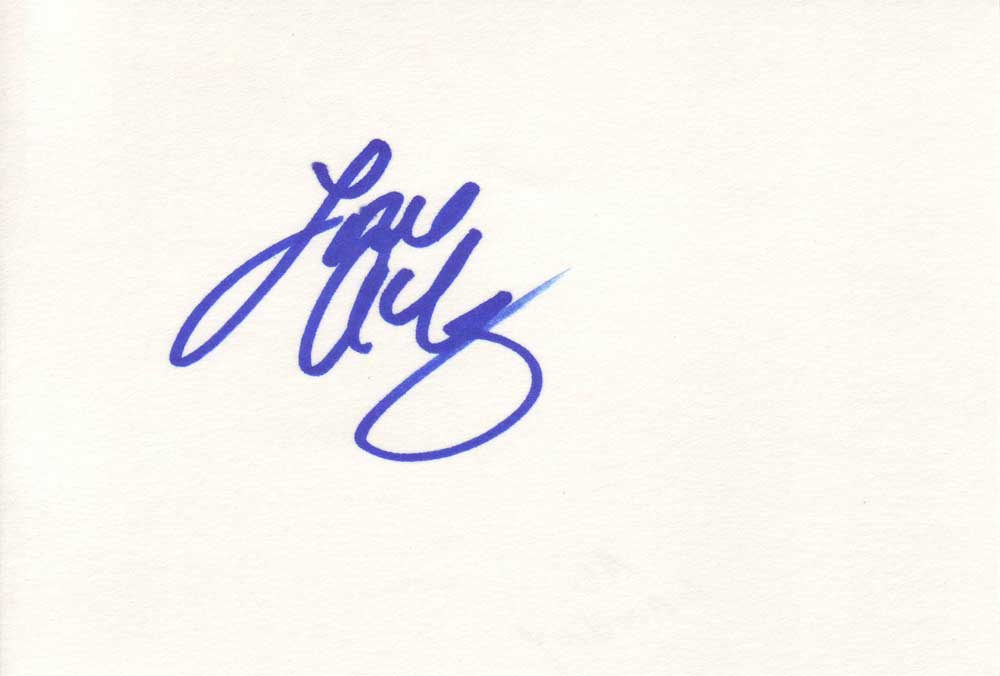 Ali Landry Autographed Index Card