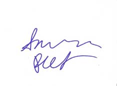 Amanda Peet Autographed Index Card