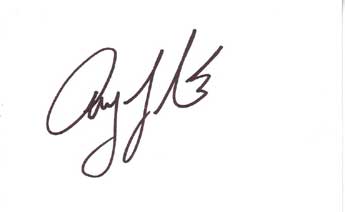 Amy Jo Johnson Autographed Index Card