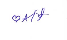 Amy Smart Autographed Index Card