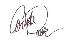 Andrea Parker Autographed Index Card