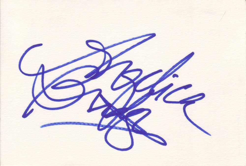 Angelica Bridges Autographed Index Card