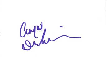 Angie Dickinson Autographed Index Card