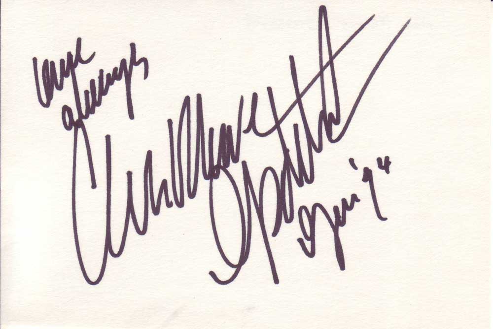 Anna Marie Goddard in-person autographed index card