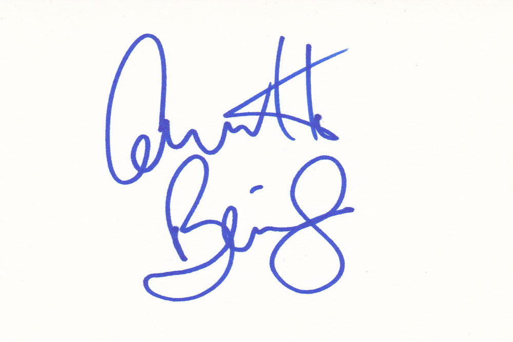 Annette Bening Autographed Index Card