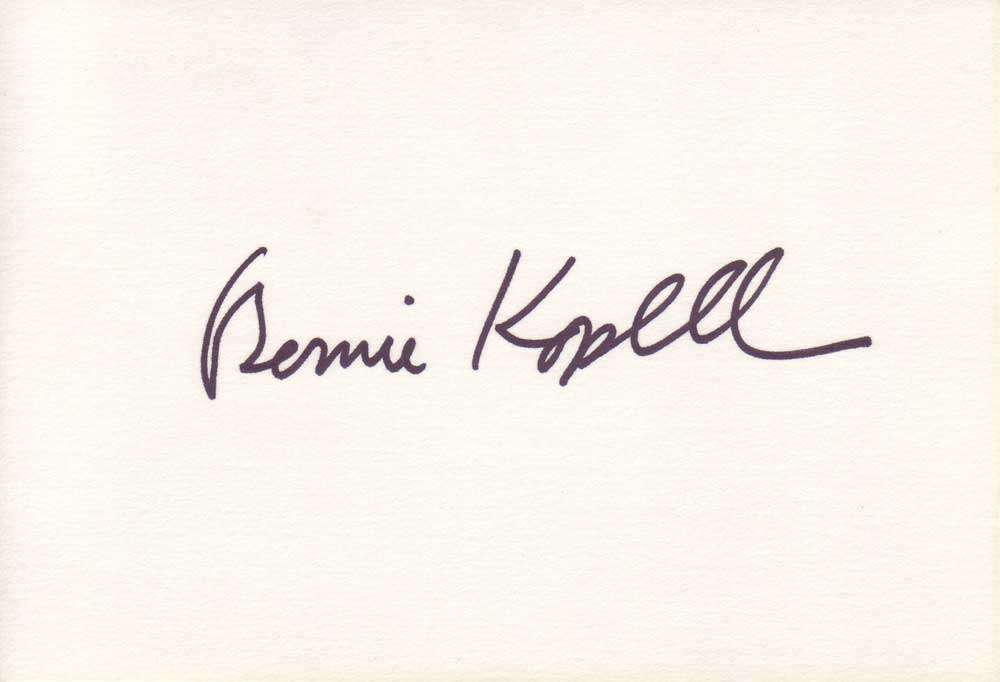 Bernie Kopell Autographed Index Card
