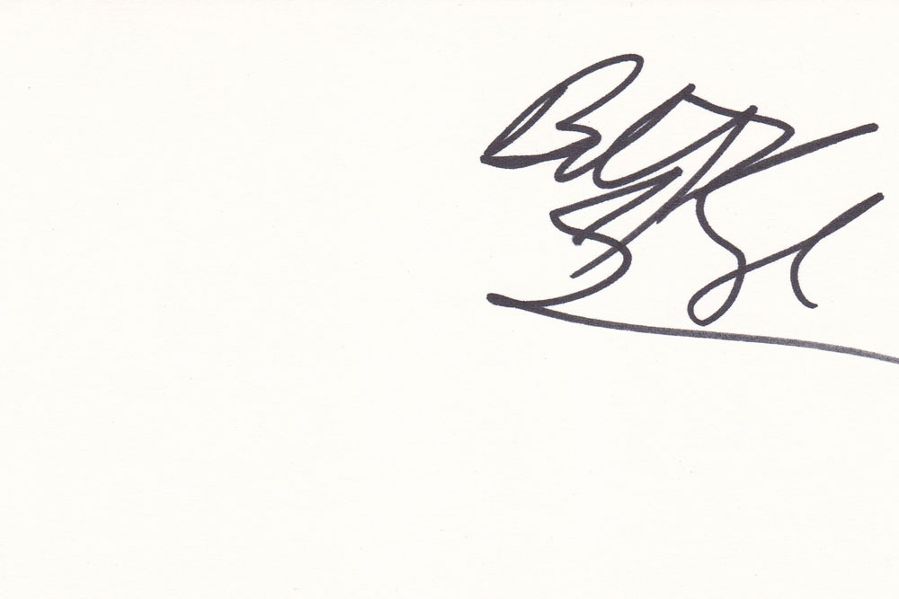 Billy Bob Thornton Autographed Index Card