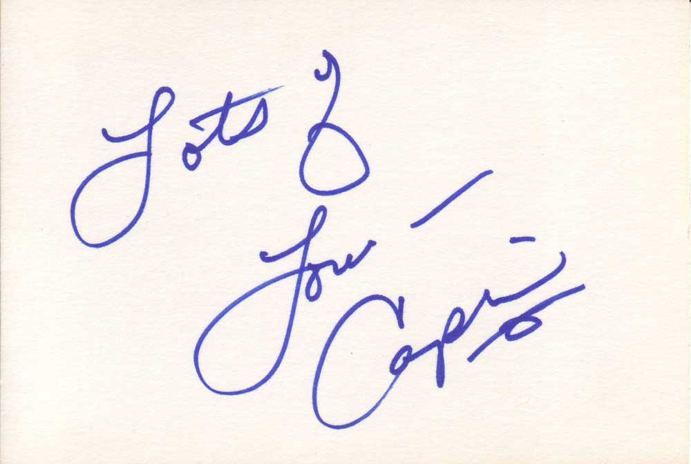 Caprice Bourret Autographed Index Card