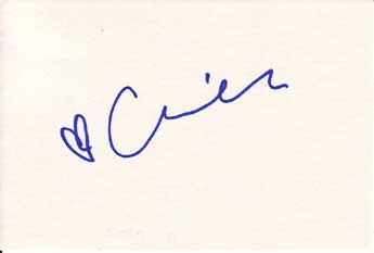 China Chow in-person autographed index card