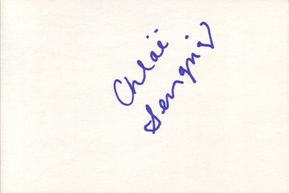 Chloe Sevigny Autographed Index Card