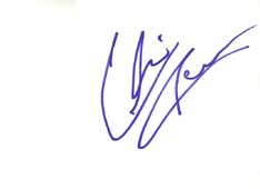 Chris Owen Autographed Index Card