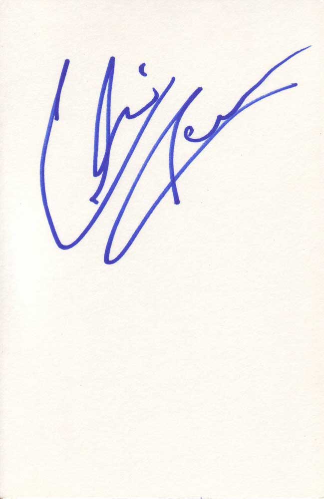 Chris Owen Autographed Index Card