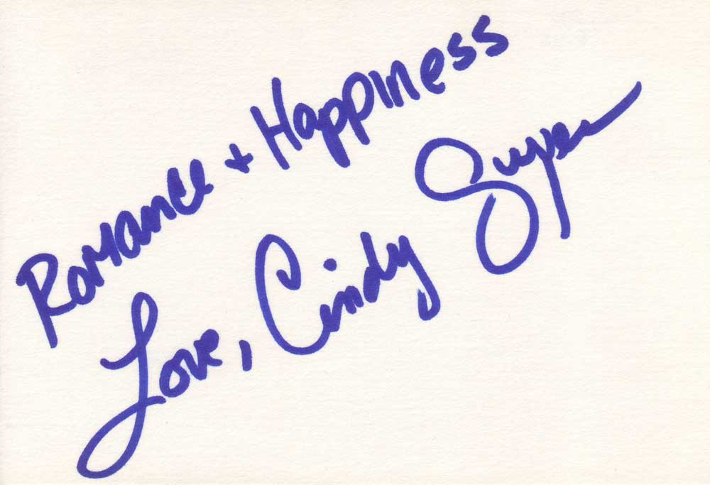 Cindy Guyer Autographed Index Card