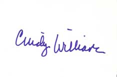 Cindy Williams Autographed Index Card