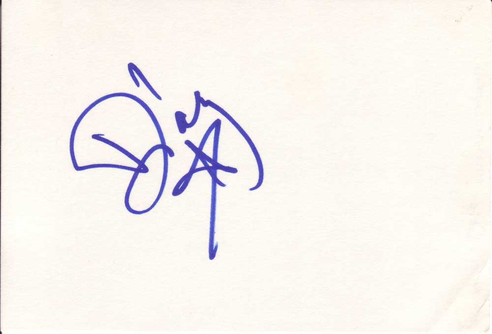 Darcy Autographed Index Card