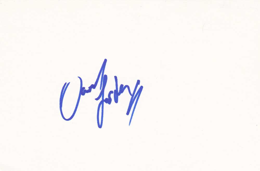 David Foster Autographed Index Card