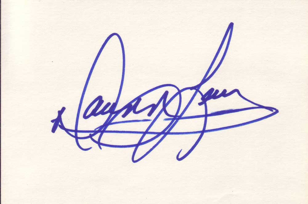 Dawn Lewis Autographed Index Card