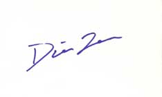 Diane Lane Autographed Index Card