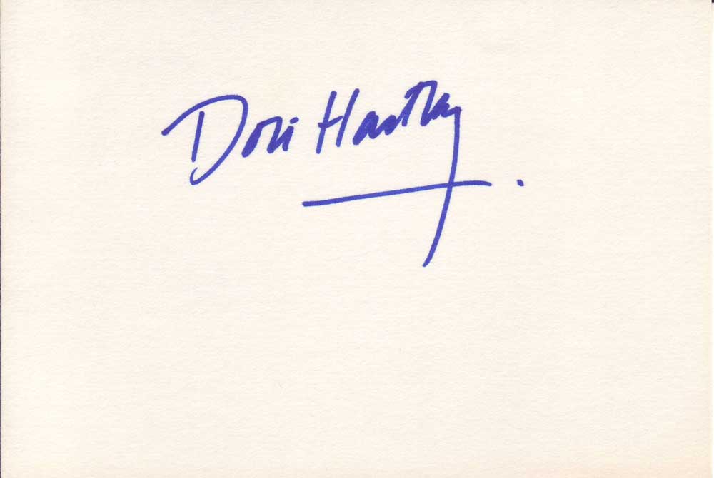 Dori Hartley Autographed Index Card