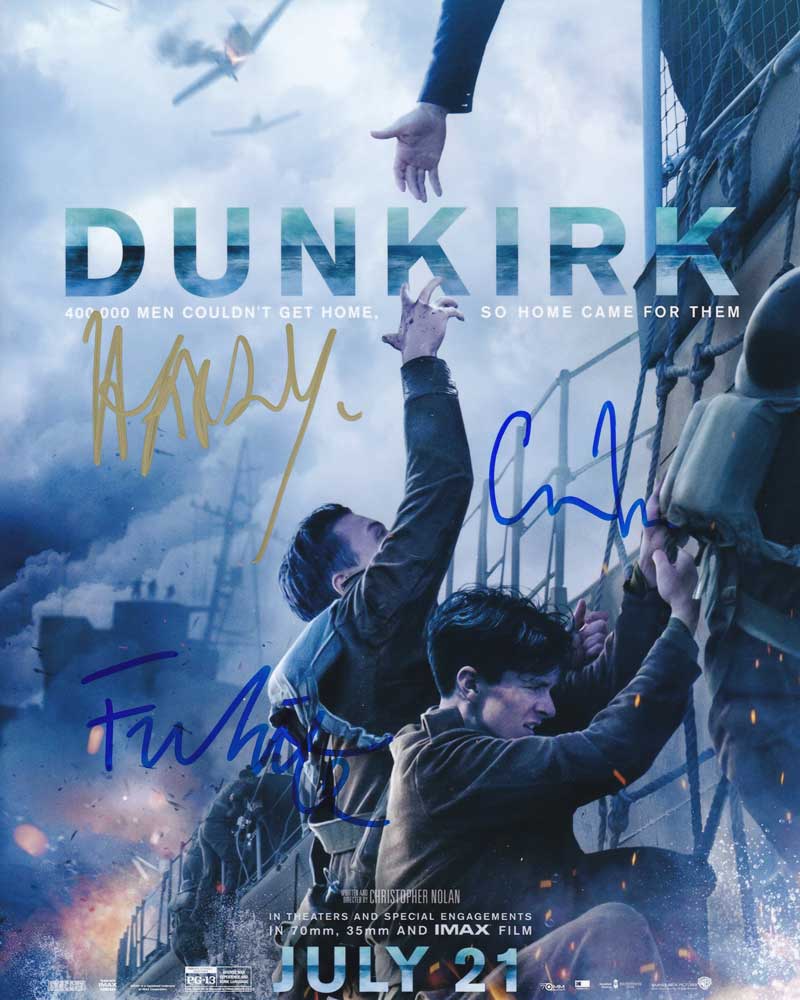 Dunkirk In-person autographed Cast Photo x 3