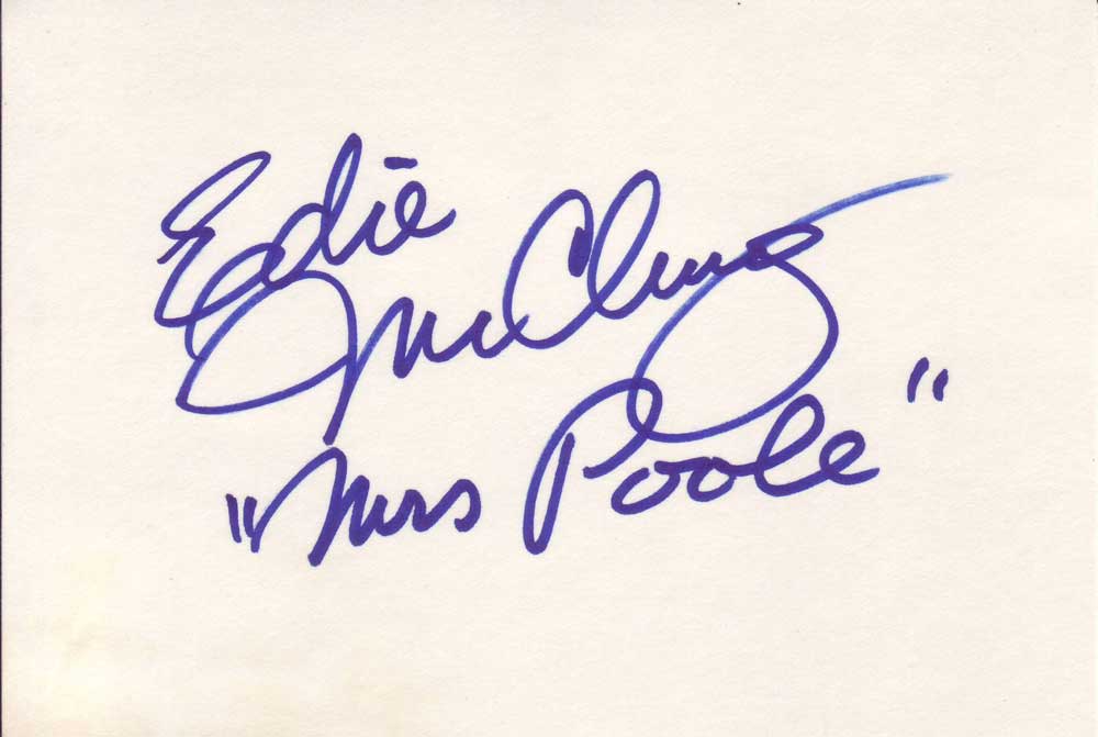 Edie McClurg Autographed Index Card