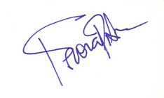 Frances Fisher Autographed Index Card