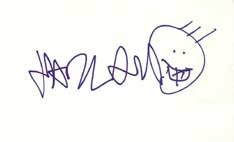 Harland Williams Autographed Index Card