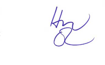 Heather Graham Autographed Index Card