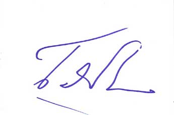 Jeremy Irons Autographed Index Card
