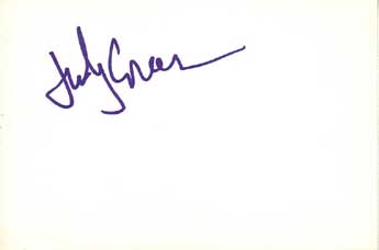 Judy Greer Autographed Index Card