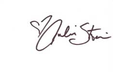 Julie Strain Autographed Index Card
