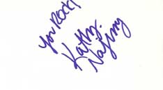 Kathy Najimy Autographed Index Card