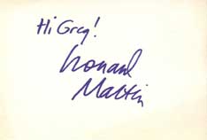 Leonard Maltin Autographed Index Card