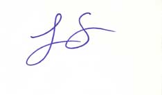 Lili Taylor Autographed Index Card
