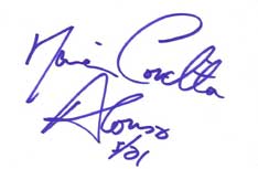 Maria Conchita Alonso Autographed Index Card