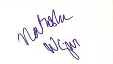 Natasha Gregson Wagner Autographed Index Card