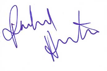 Rachel Hunter Autographed Index Card