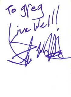 Shawn Hatosy Autographed Index Card