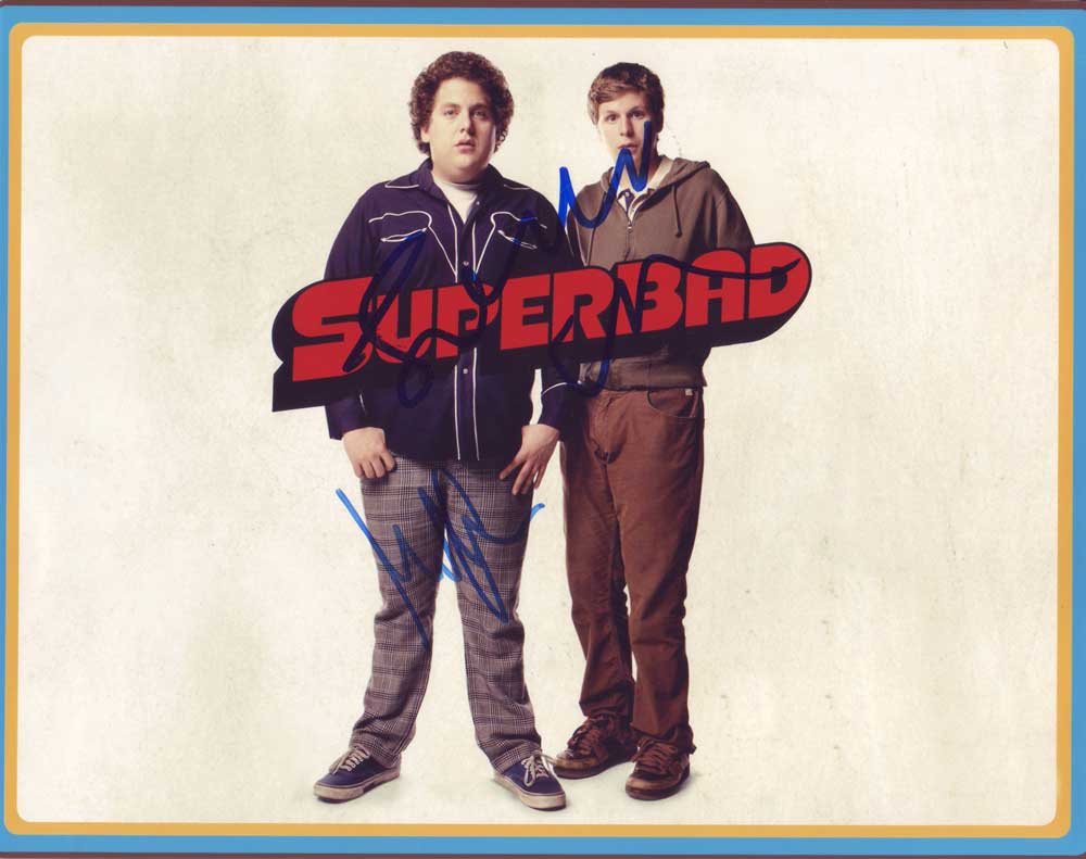 Superbad in-person autographed cast photo