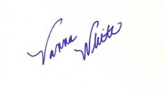 Vanna White Autographed Index Card