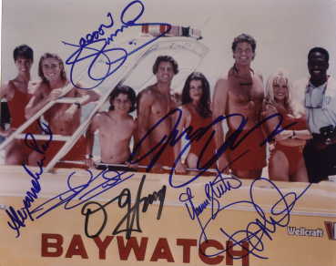 Baywatch in-person autographed cast photo