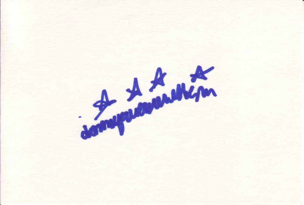 Dominique Swain Autographed Index Card