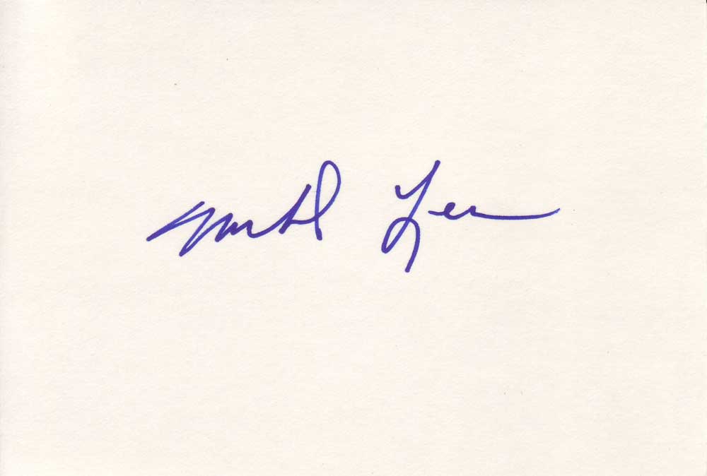 Michael Lerner Autographed Index Card