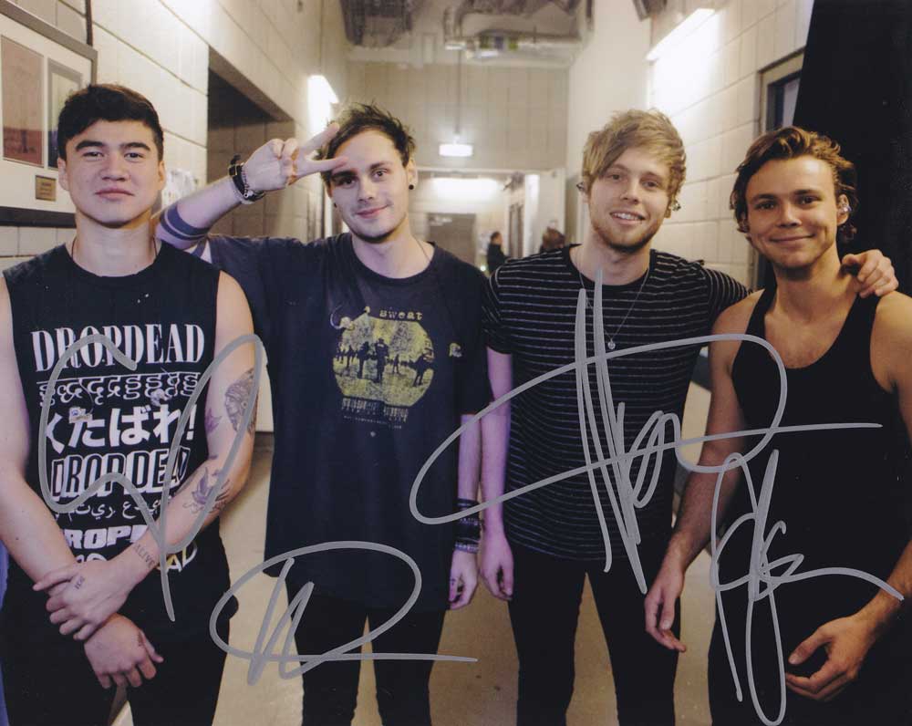 5 Seconds of Summer In-person Autographed Group Photo