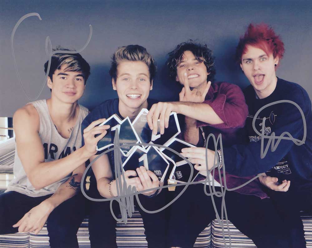 5 Seconds of Summer In-person Autographed Group Photo