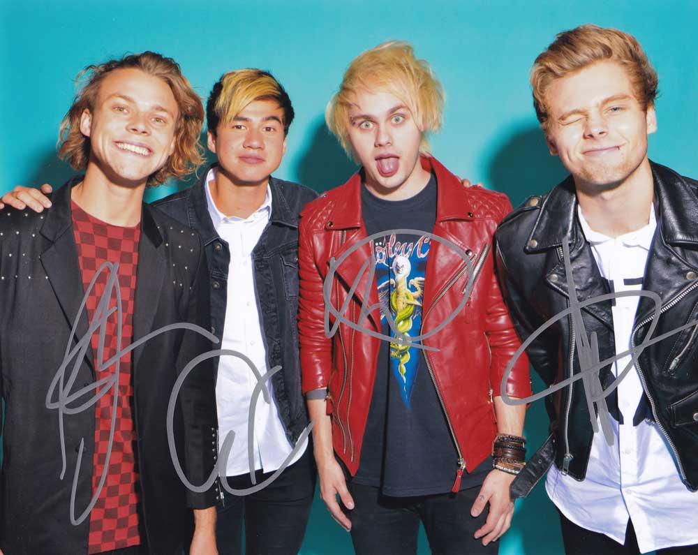 5 Seconds of Summer In-person Autographed Group Photo