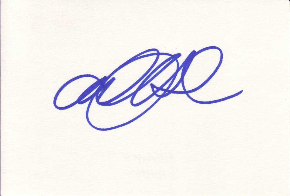 Alexandra Holden Autographed Index Card