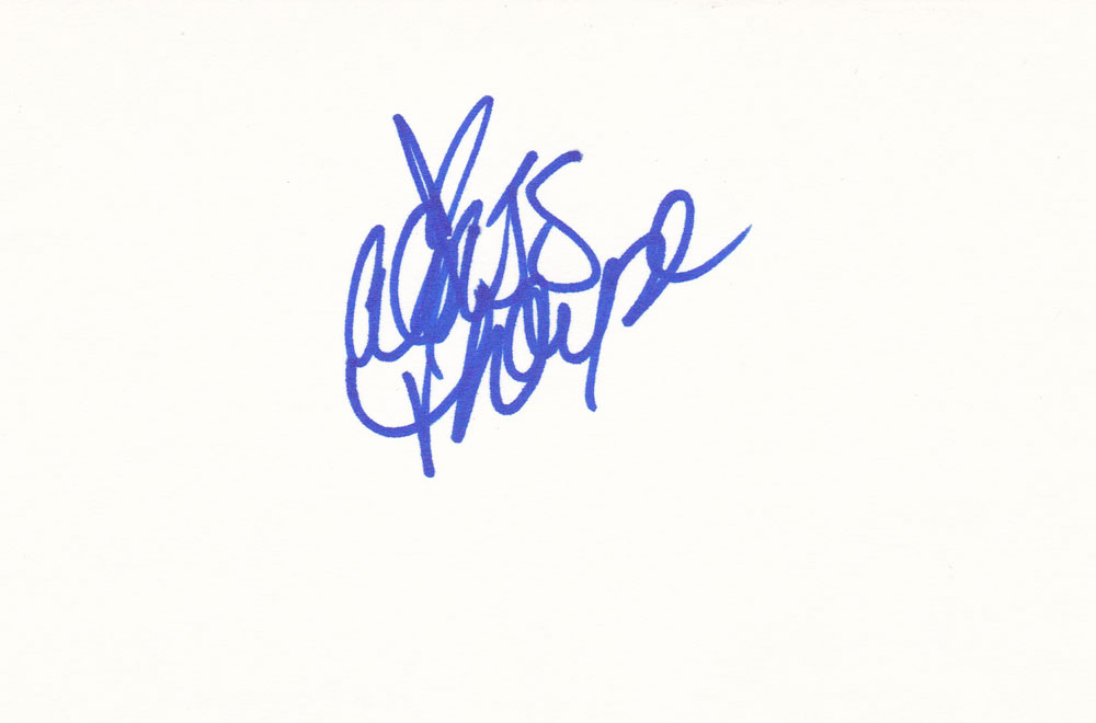 Alexis Thorpe Autographed Index Card