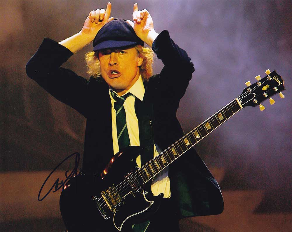 Angus Young In-person Autographed Photo AC/DC