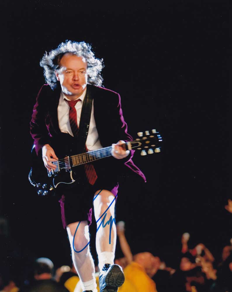 Angus Young In-person Autographed Photo AC/DC